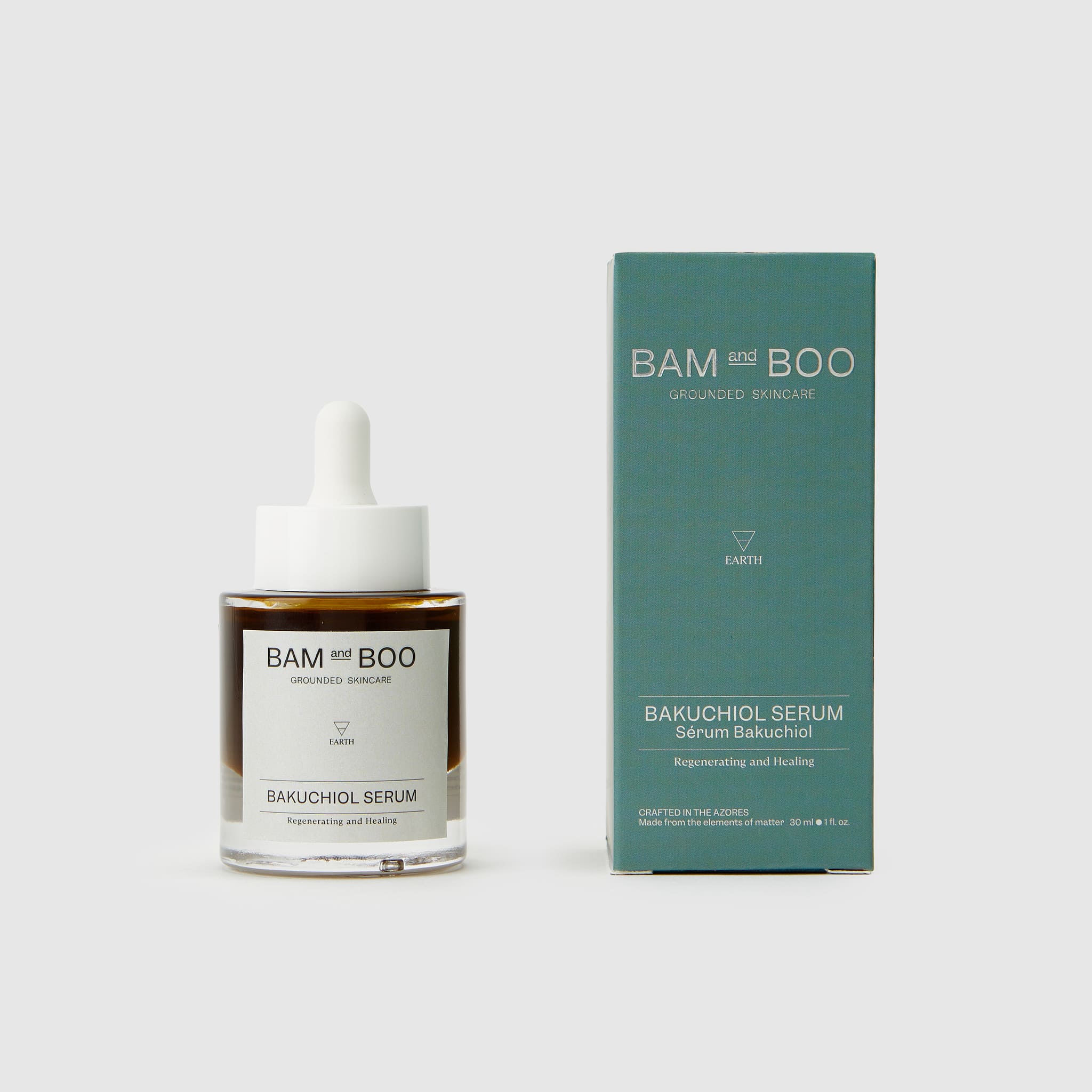 Bakuchiol Serum - Pack Shot Product Packaging - BAMandBOO Grounded Skincare Azores