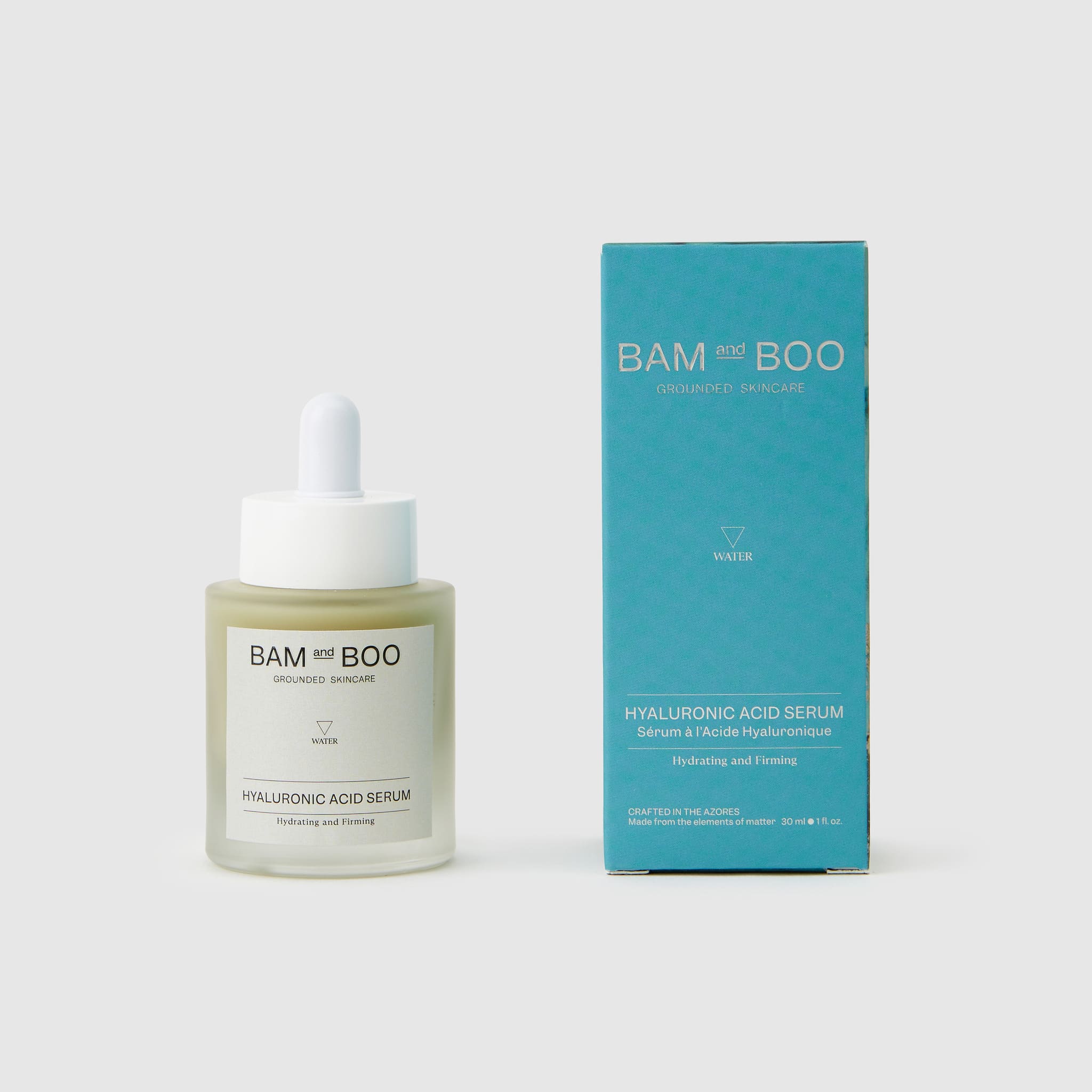 Hyaluronic Acid Serum - Pack Shot Product Packaging - BAMandBOO Grounded Skincare Azores