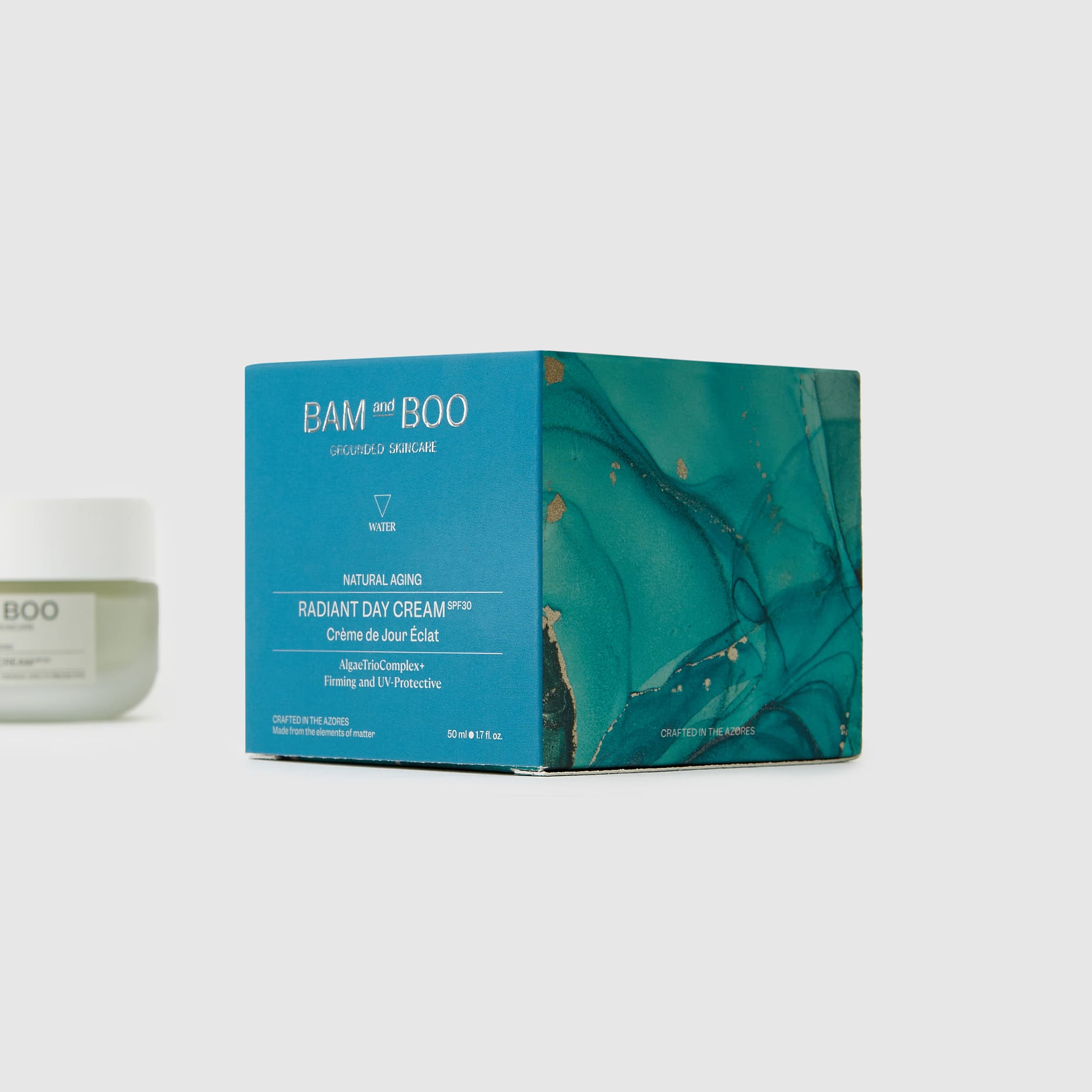 Radiant Day Cream - Pack Shot Product Packaging Detail - BAMandBOO Grounded Skincare Azores